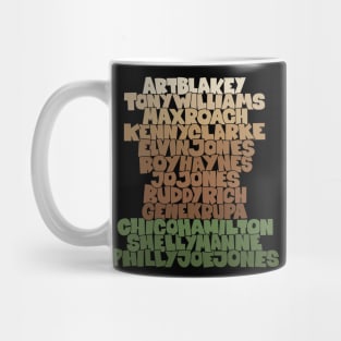 Jazz Legends in Type: The Drummers Mug